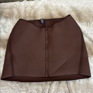 SKIMS Rubberized Scuba Swim Mini Skirt | Cocoa